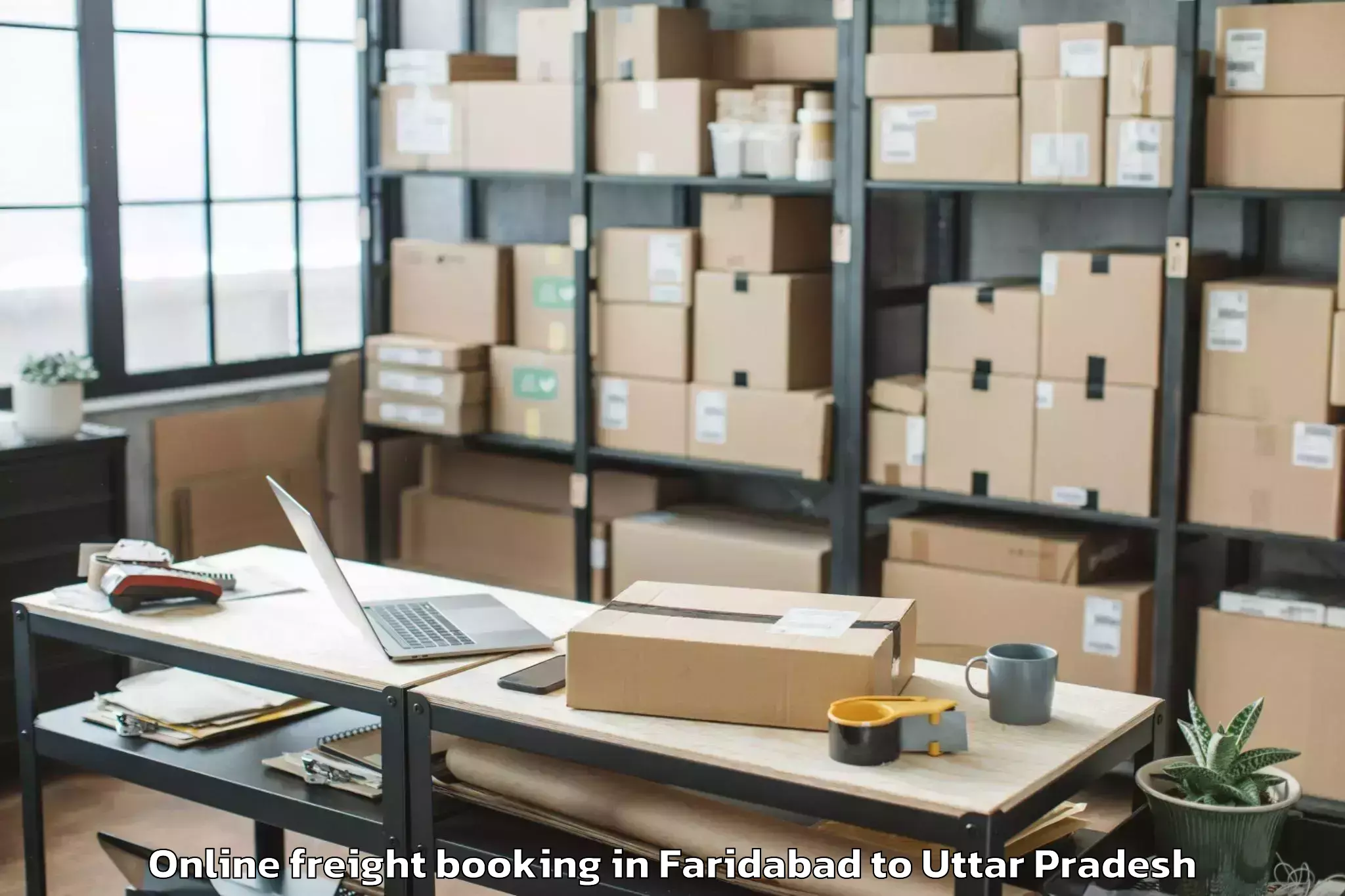 Trusted Faridabad to Samthar Online Freight Booking